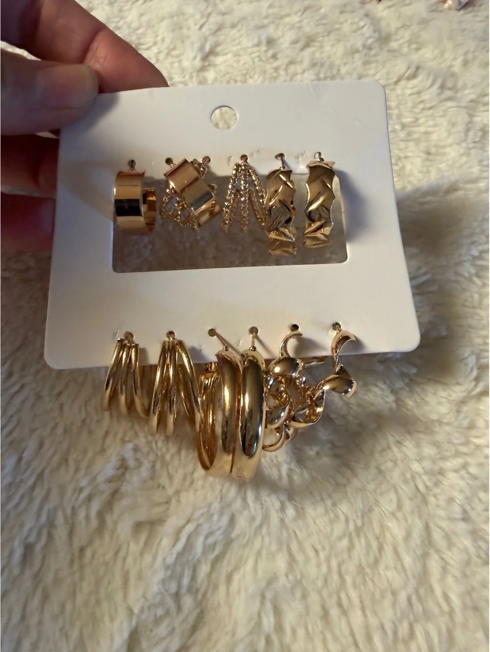 Set of various fashion Rings and earrings silver gold